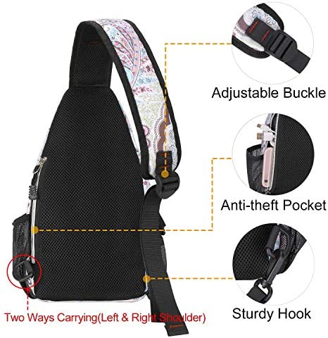 MOSISO Mini Sling Backpack,Small Hiking Daypack Pattern Travel Outdoor Sports Bag, National Style