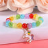 G.C 10 PCS Girls Kids Rainbow Beaded Bracelet with Cute Unicorn Rainbow Heart Star Pendant Stretchy Costume Jewelry Set Gift Play Party Favors Present Friendship Jewelry for Baby Toddler Little Girl