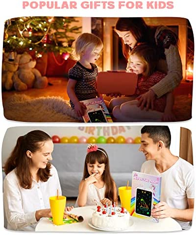bravokids Toddler Girl Unicorn Toys Gifts - 10" LCD Writing Tablet Kids Doodle Board Drawing Learning Sensory Toys Kids Christmas Birthday Gifts for 3 4 5 6 7 8 Year Old Girls Boys (Pink)