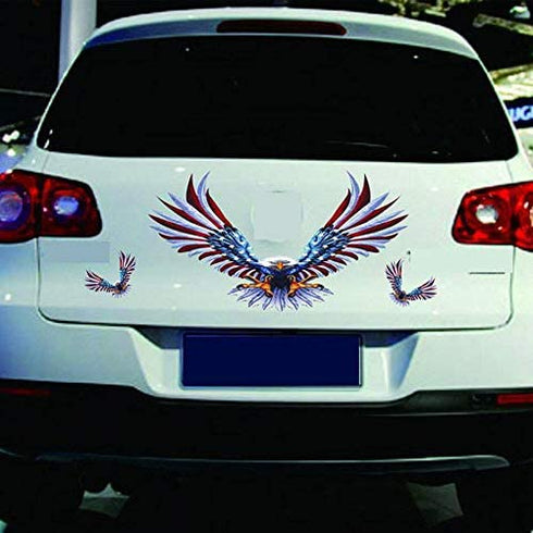 Practisol Bald Eagle Car Decals American Flag Car Decal Stickers Patriotic American Eagle Car Decal Graphics Vinyl Stickers Decals for Car Hood Window Body Side Decal and Graphics (3 Sizes 4 Pack)