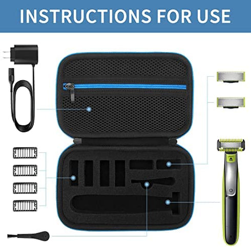 Yinke Case for Philips Norelco One Blade QP25/26, Micro Touch Solo/Braun Series XT5/King C. Gillette Style Master Beard Trimmer, Travel Carrying Case Protective Cover Storage Bag
