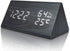 Everwood Wooden Digital Alarm Clock with Electronic LED Time Display, Humidity & Temperature Detect for Bedroom, Bedside (Black Triangle)