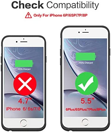 Battery Case for iPhone 8 Plus/7 Plus/6 Plus/6s Plus,8500mAh Portable Protective Charging Case Extended Rechargeable Battery Pack Charger Case Compatible with iPhone 7Plus/8 Plus/6P/6s Plus (5.5 inch)