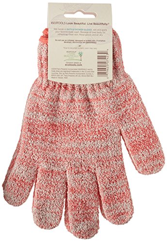 EcoTools Bath & Shower Gloves, Recycled Netting, Exfoliating, Gentle Cleansing for Whole Body, Fits All Hands, Green, 1 Pair