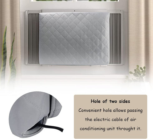 Indoor Air Conditioner Cover, AC Unit Window Cover for Inside Double Insulation with Elastic Drawstring 21 x 15 x 3.5 inches (L x H x D)