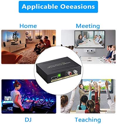 eSynic 4K HDMI Audio Extractor HDMI to HDMI + Optical TOSLINK SPDIF + Analog RCA L/R Stereo Audio Video Spiltter Adapter Converter Support 4K@30Hz 1080P Full HD 3D for Blu-ray Player PS3 PS4