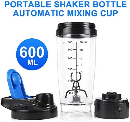 KesaPlan Self Mixing Mug Electric Protein Shaker Bottle, Protein Shaker Cup, 750 ML High-Torque Battery-Powered Blender Shake Bottle,Portable,Self-Stirring Mug for Various Powder (Black)