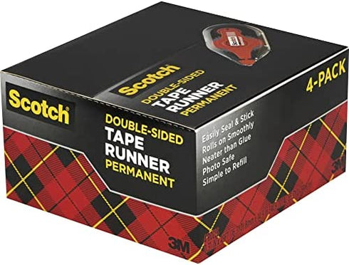 Scotch Adhesive Dot Roller Value Pack, .31 in x 49 ft, 4 Pack, Great for Home, Office and School Projects (6055BNS)