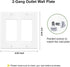 2-Gang Switch Outlet Wall Plate Cover Double Decora Electrical Faceplate for Light Switches, Smart Switch,Dimmers, GFCI, Receptacle, USB Outlet, White (4-Pack)