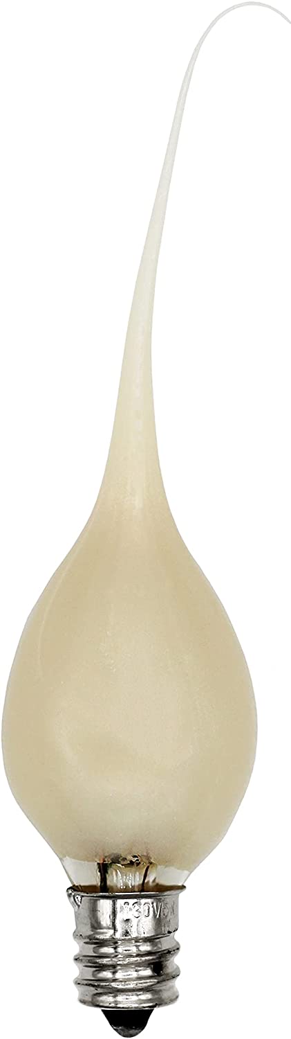 Creative Hobbies Country Style Silicone Dipped Candle Light Bulbs (Pkg of 10 Bulbs) ~ 5 Watt Pearlized Silicone, Gold Glow