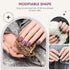 240PCS Press on Nails, OPOVE Short Acrylic Matte Nails Coffin Medium Length, Professional Nail Art Tips Set, Fake Nails with Nail File, Cuticle Stick, Stick on False Artificial Nails with Solid Color