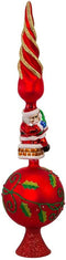 Kurt Adler Glass Santa Claus Design Treetop, 16-Inch