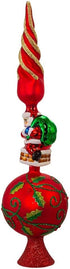 Kurt Adler Glass Santa Claus Design Treetop, 16-Inch