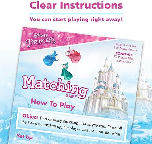 Disney Princess Matching Game by Wonder Forge | For Boys & Girls Age 3 to 5 | A Fun & Fast Disney Memory Game for Kids | Cinderella, Jasmine, Mulan, and more