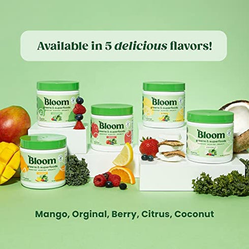 Bloom Nutrition Green Superfood | Super Greens Powder Juice & Smoothie Mix | Complete Whole Foods (Organic Spirulina, Chlorella, Wheat Grass), Probiotics, Digestive Enzymes, & Antioxidants (Original)