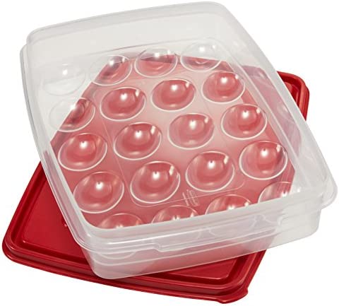 Rubbermaid Specialty Egg Keeper Food Storage Container , Red