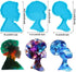 3 Pieces Afro Female Head Silicone Mold Large Beauty Tray Mold African Girl Coaster Resin Mold Women Head Shape Epoxy Mold for Resin Casting DIY Crafts (Blue)