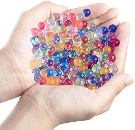 ELONGDI Water Beads Pack Rainbow Mix 50,000 Beads Growing Balls, Jelly Water Gel Beads for Spa Refill, Kids Sensory Toys , Vases, Plant, Wedding and Home Decor
