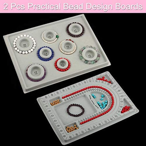 2 Pieces Beading Boards Bead Design Trays Necklace Bracelet Beading Jewelry Design Mats for DIY Jewelry Making