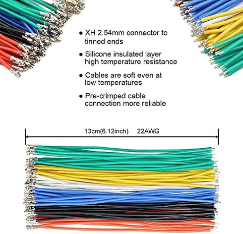 2.54mm XH Connector Socket Kit With pre-crimped cable wire 2/3/4/5/6/7 Pin Housing JST Adapter Cable Male and Female Compatible with JST-XH Connector (Connector&Socket)