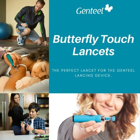 Genteel | Butterfly Touch Lancets | Polished | Smooth & Pain Free | Stainless Lancets (100 pcs)