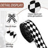 2 Rolls/ 20 Yards Black and White Checkered Ribbons Buffalo Plaid Wired Edge Ribbon Diamond Check Gingham Wrapping Ribbon for Christmas Tree DIY Hair Bow Wreath Decors Crafts, 2 Styles (1.5 Inch Wide)