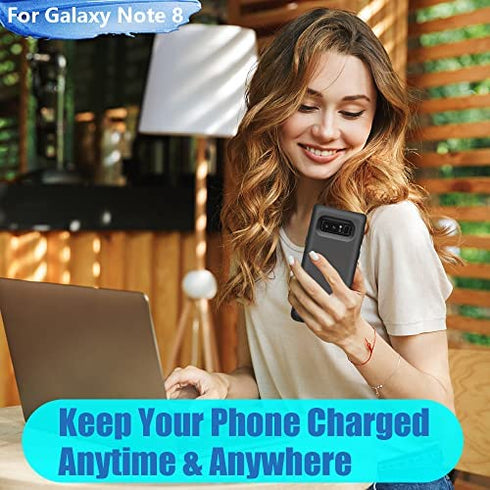 LOYTAL Battery Case for Samsung Galaxy Note 8, 6500mAh Rechargeable Battery Charging/Charger Case with S-Pen Hole, Adds 1.4X Extra Juice, Charges 2 Devices Simultaneously