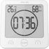 Digital Bathroom Shower Wall Clock Timer with Alarm, Waterproof for Water Spray, Touch Screen Timer, Temperature Humidity Display with Suction Cup Hanging Hole (White)
