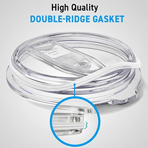 Pack of 4-20/10 oz White Replacement Rubber Lid Ring, 3.3 Inch Diameter - Gasket Seals, Lid for Insulated Stainless Steel Tumblers, Cups Vacuum Effect, fit on Renowned Brands - White