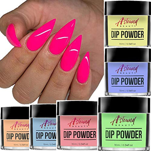 Dip Powder Nail Kit - 10 Dip Powder Colors Refill with Glow in The Dark Nail Dip Powder