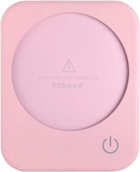 Coffee Mug Warmer, VOBAGA 4 Hours Auto Shut-Off Coffee Warmer Plate for Office Home Desk Use with 3 Temperature Settings, Electric Cup Warmer for Cocoa,Tea, Milk, Water, Pink (No Cup)