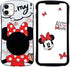XGrand Disney Collection Cute Cartoon Case for iPhone 11 6.1", Style Pattern Small Waist Design Holder Stand Shockproof Protective Cover for Kids Teens Girls (iPhone 11) - Minnie Mouse