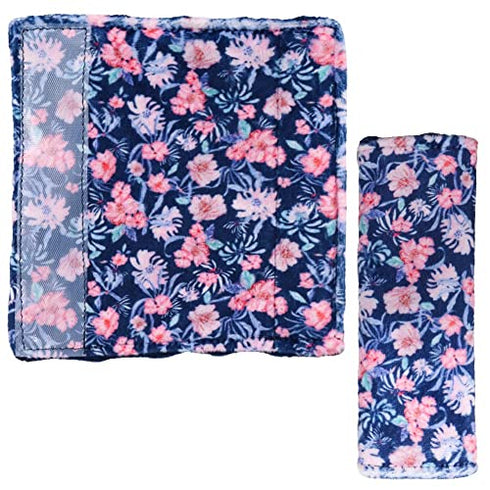 Baby Car Seat Belt Covers, Floral Stroller Seat Strap Covers, Car Seat Straps Shoulder Pads for Girls Boys, Minky Seat Belt Protectors for Car Seats/Pushchair, for Kids Newborn Infants Toddlers
