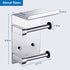 FANHAO Adhesive Toilet Paper Holder, Double Roll Toilet Tissue Holder with Shelf for Bathroom Kitchen, 3M Self Adhesive No Drilling or Wall-Mounted, SUS304 Stainless Steel Polished