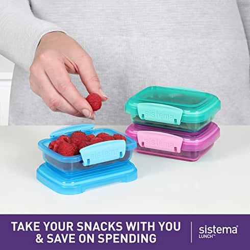 Sistema Lunch Collection Food storage containers, Blue, Green, Pink
