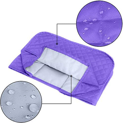 LUXJA 4 Slice Toaster Cover (12.5 x 10 x 8 inches), Toaster Cover with 2 Pockets (Fits for Most Major 4 Slice Toasters), Purple (Quilted Fabric)