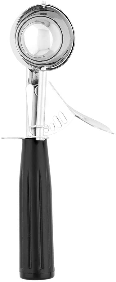 Met Lux 1.25 Ounce Portion Scoop, 1 Durable Cookie Scoop - #30, With Black Handle, Stainless Steel Disher, For Portion Control, Scoop Cookie Dough, Cupcake Batter, or Ice Cream - Restaurantware