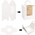 White Cupcake Boxes,50pcs Single Cupcake Carrier with Window Insert and Handle Kraft Pastry Containers Muffins Cupcake Carriers for Bakery Wrapping Party Favor Packing Treat Box