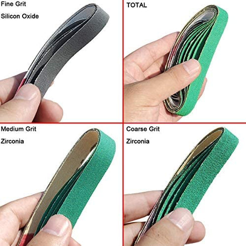 12 PCS 1/2" x 12" Replacement Belt Kit for Work Sharp WSKTS & WSKTS-KT Knife & Tool Sharpener and Combo Knife Sharpener