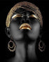 VOUORON African American Fashion Pop Gold Earrings Necklace Black Woman Wall Art Painting Set of 4 (8”X10” Canvas Picture) SPA Bathroom Pretty Girl Room Poster Art Prints Bedroom Home Decor Unframed