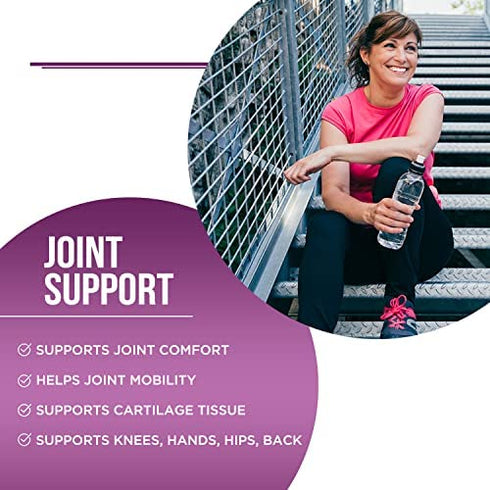 Glucosamine with Chondroitin Sulfate, Turmeric, MSM, Boswellia - Triple Strength Joint Support Supplement - Support for Joint Health and Mobility - Includes Quercetin, Bromelain - 60 Capsules