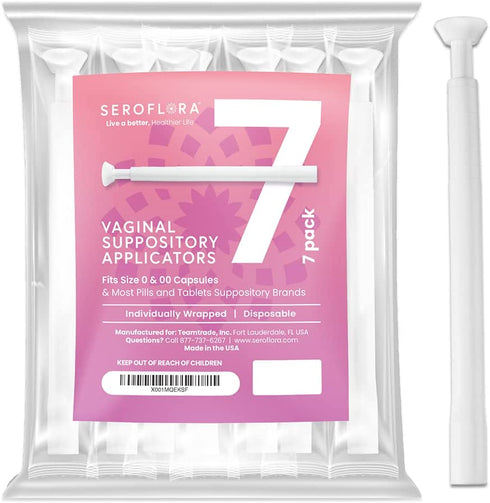 SEROVERA Seroflora Boric Acid Suppositories Applicators for Women, Individually Wrapped Pack of 7