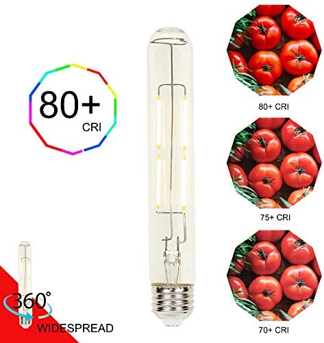 Led tube light, Long light bulb, Led filament bulb, Dimmable led tube, Desk lamp bulb, Vintage led lighting, 4.5 Watt (60 Watt Equivalent) T9 Dimmable Filament LED Light Bulb 2700K Clear E26 Base
