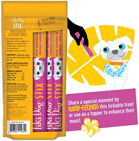TIKI PETS 11284 Dog Stix Grain Free Wet Treats & Lickable Gravy, Food Topper or Snack, Chicken 3oz One Pack