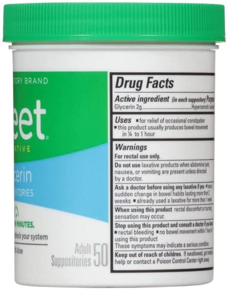 Fleet Glycerin Suppositories, 50 Suppositories (1-Pack)