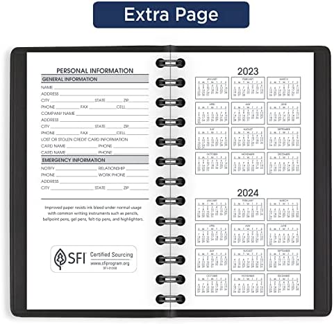 AT-A-GLANCE 2023 Weekly Pocket Calendar, Planner, 2-1/2" x 4-1/2", Pocket Size, Unruled, Black (7003505)