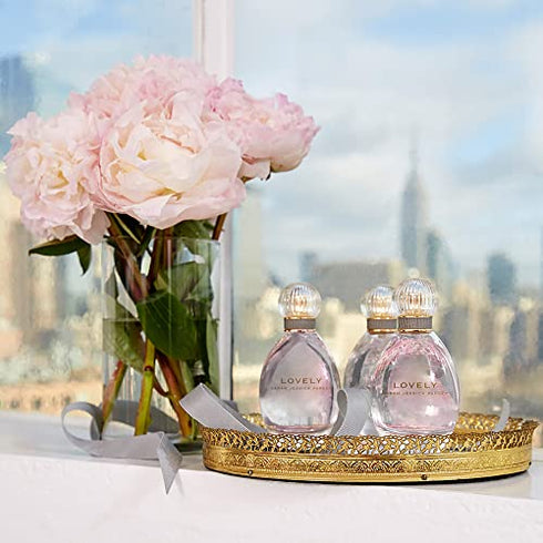 Lovely by SJP Body Mist - A Timeless, Floral Woody Body Spray Fragrance for Women - Fresh Mandarin, Bergamot, Lavender, and Apple Perfume Blend - Vibrant, Long Lasting Scent - 8 Oz