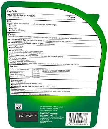 Zyrtec Liquid Gels, 65 Liquid Gels