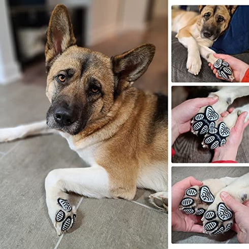 Roilpet Dog Slip Stopper Pads- Provide Your Dogs with Anti-Slip Traction from Slipping on Slippery Floors, Especially for Senior Dog for Indoors Wear (12 Sets 48 Pads, S (1-5/8"x1-3/8, 4-10 lbs))