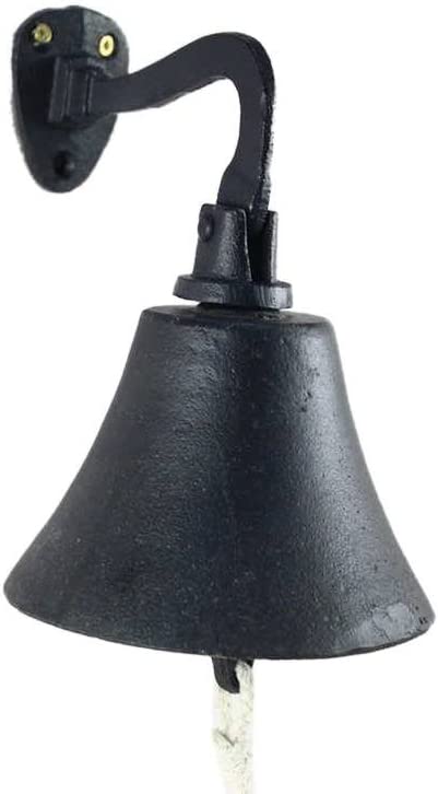 Rustic Black Cast Iron Hanging Ship's Bell 6 Inch - Captains Bell - Rustic Wall Art